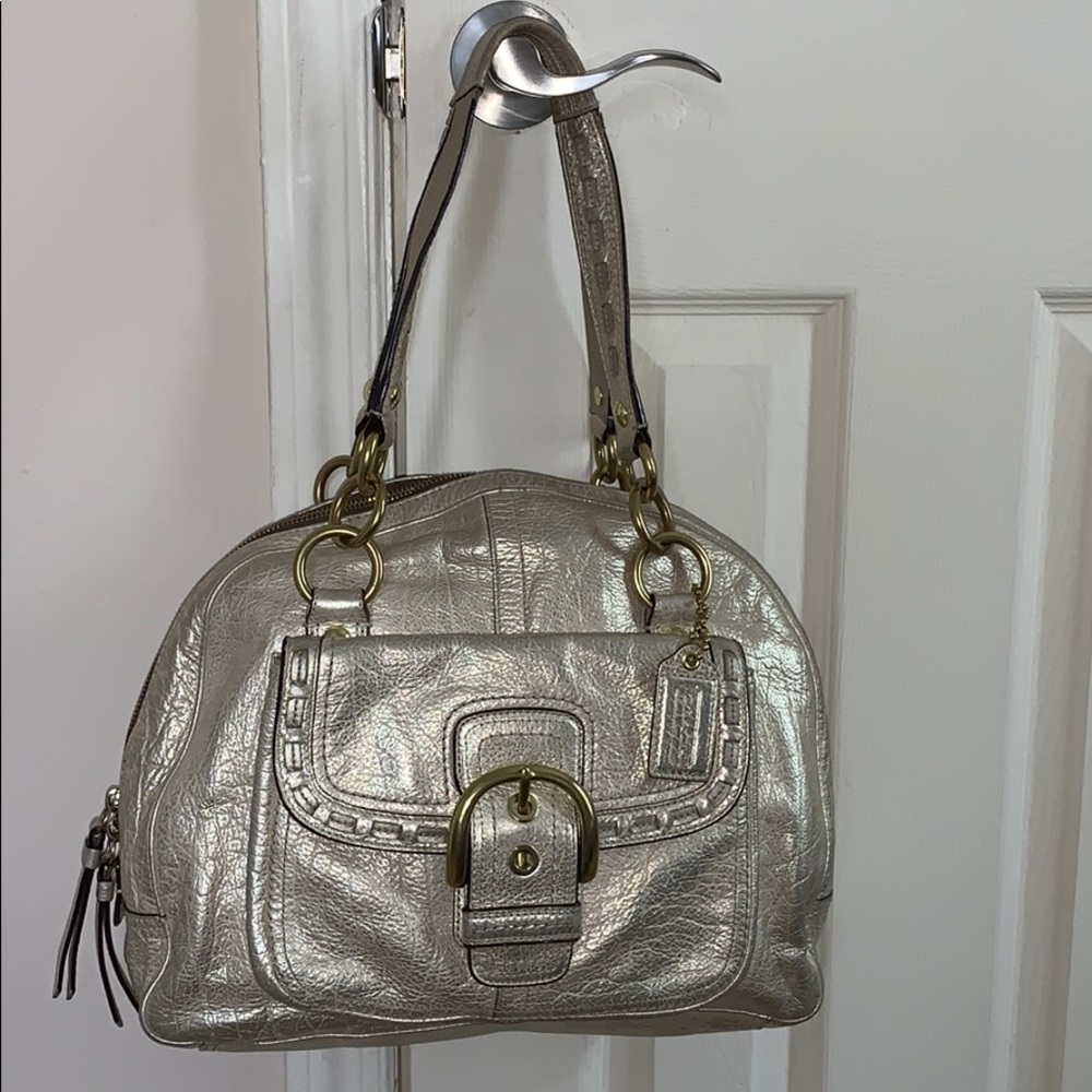 Coach metallic gold tote handbag